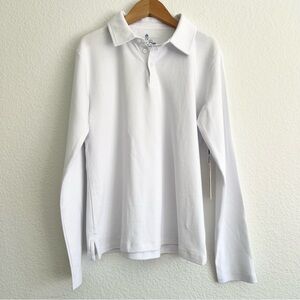 Classic Prep White Long-Sleeve Polo Top for Kids